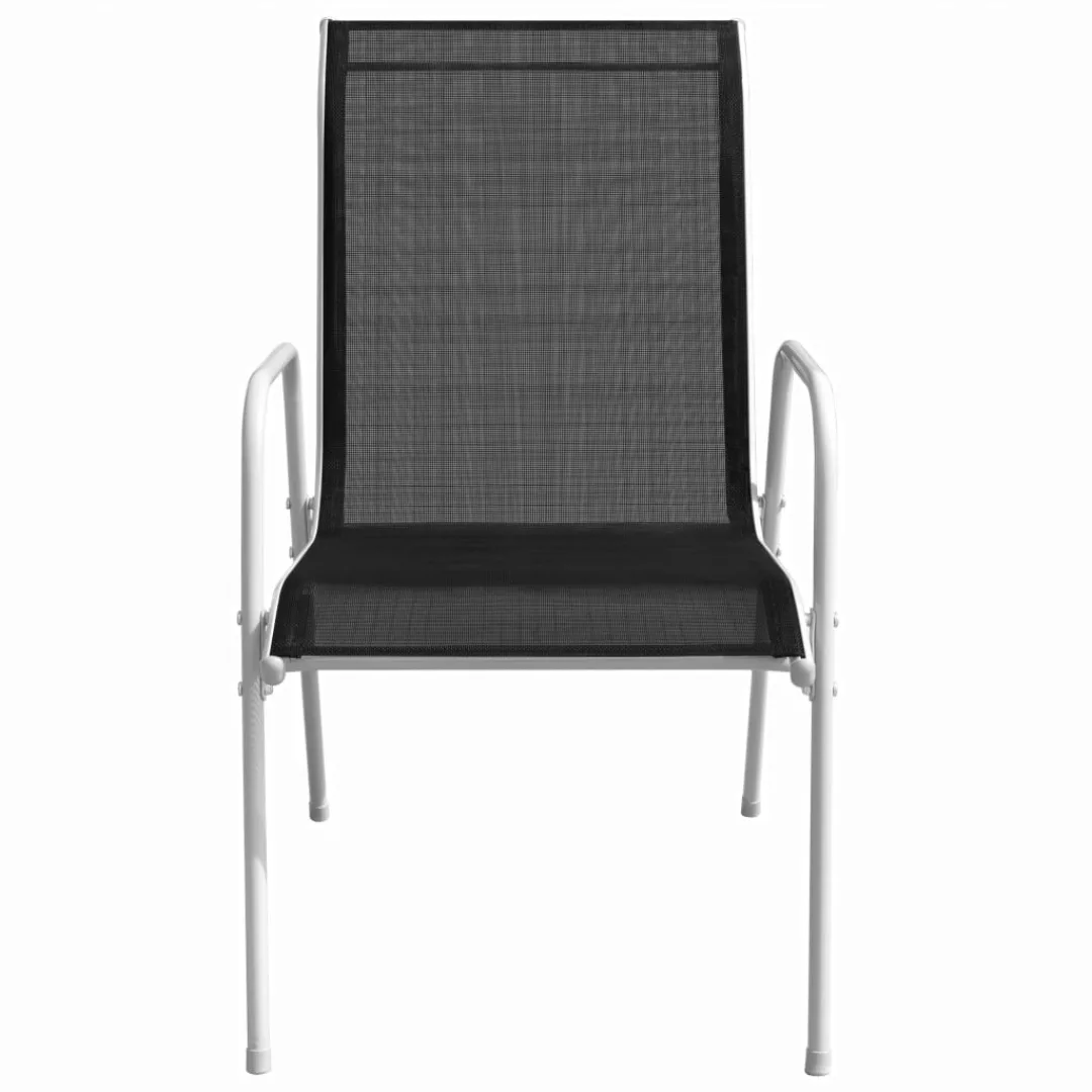 Stapelbare Gartenstühle 2 Stk. Stahl Und Textilene Schwarz günstig online kaufen