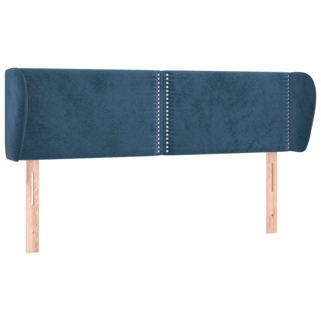 vidaXL Bett, Kopfteil mit Ohren Dunkelblau 147x23x78/88 cm Samt günstig online kaufen