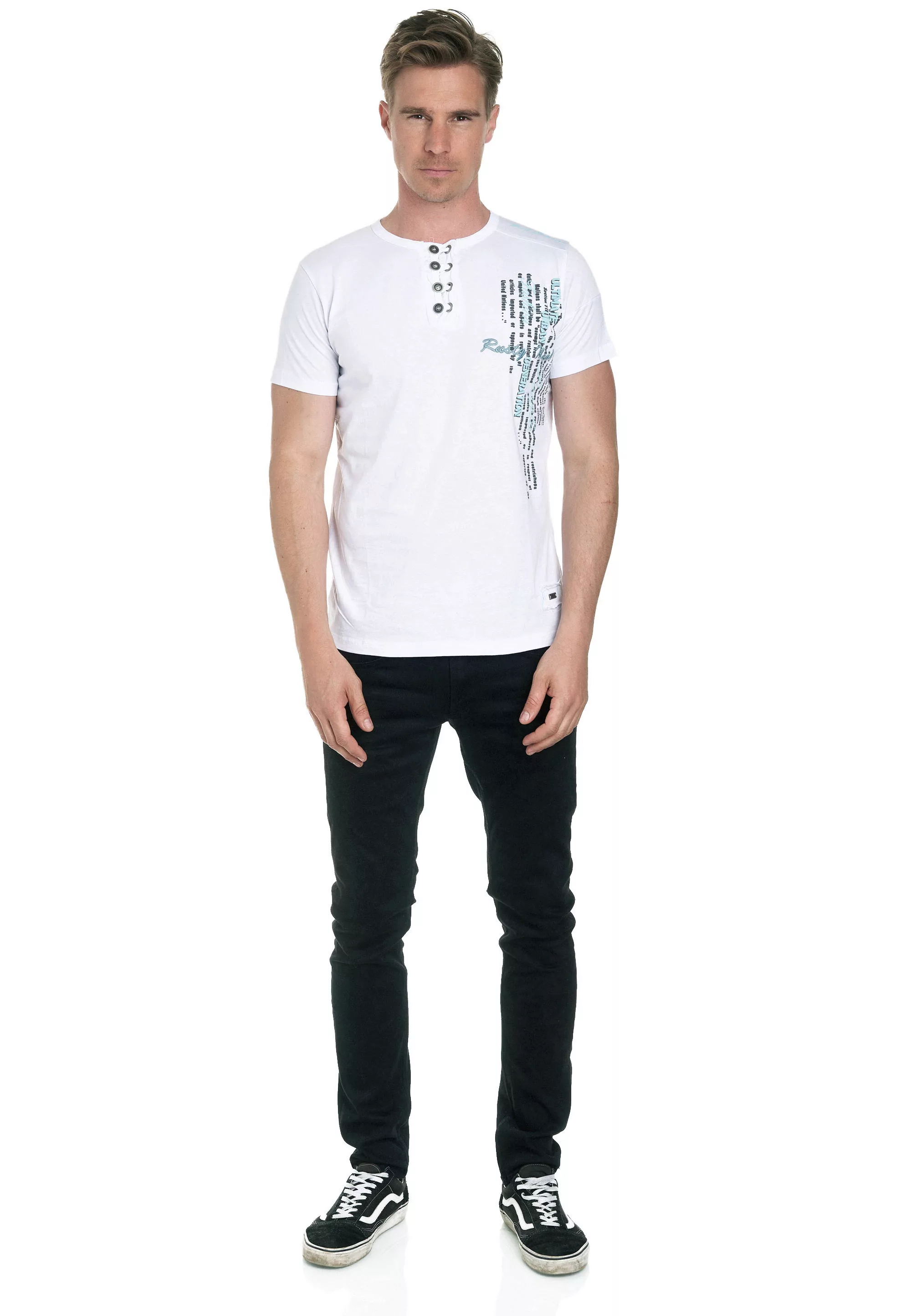 Rusty Neal T-Shirt, mit schicker Knopfleiste günstig online kaufen