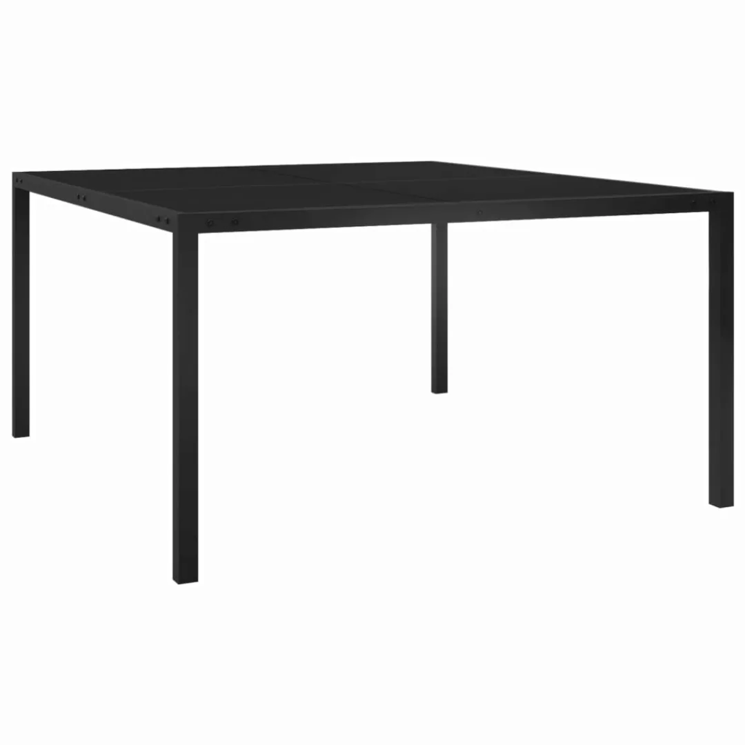 Gartentisch 130x130x72 Cm Schwarz Stahl Und Glas günstig online kaufen