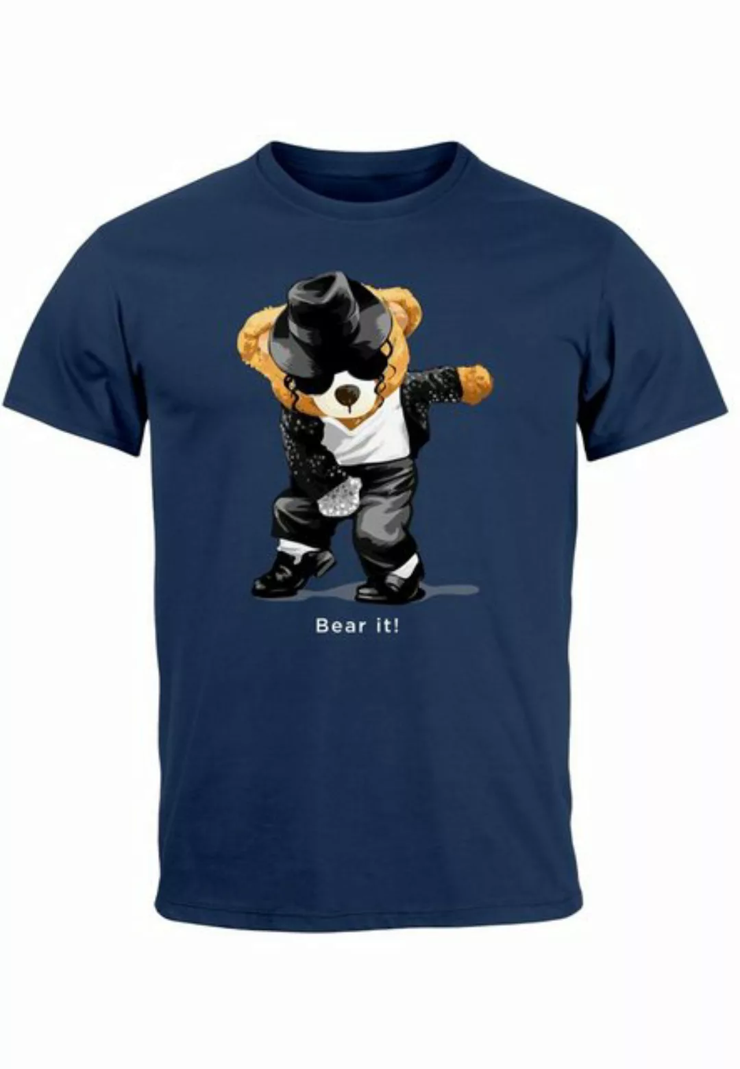 Neverless Print-Shirt Herren T-Shirt Jackson Bear Parodie Bear it! Teddy Bä günstig online kaufen