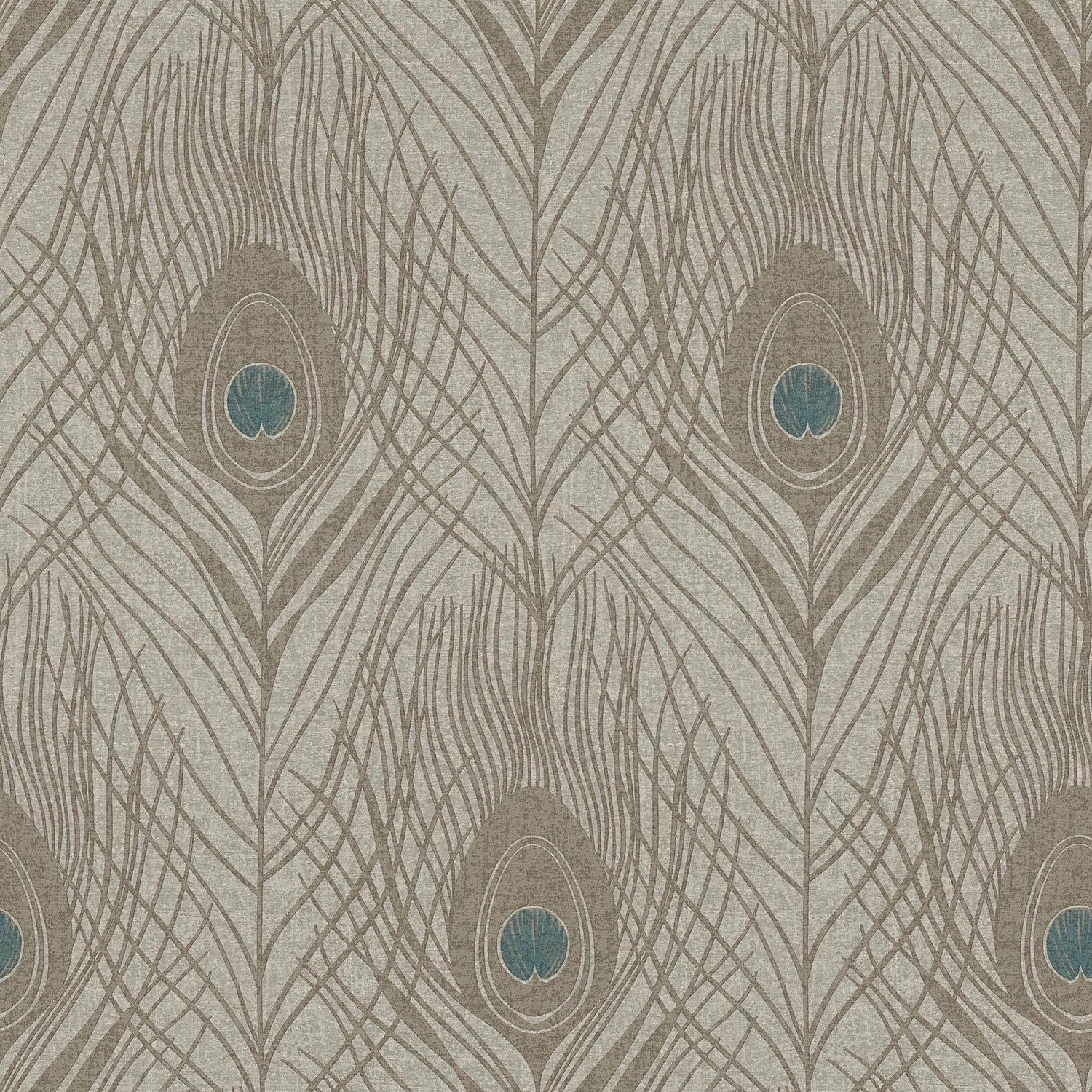 PROFHOME 369716-GU Natur Tapete Federn Matt Braun Grau Blau 0,53 m x 10,05 günstig online kaufen