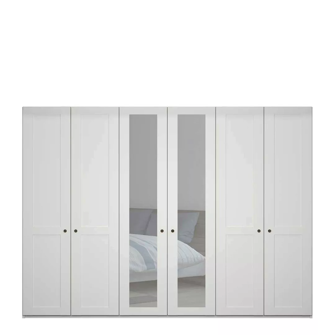 Kleiderschrank 6 Türen weiß im Landhausstil 300 cm breit günstig online kaufen