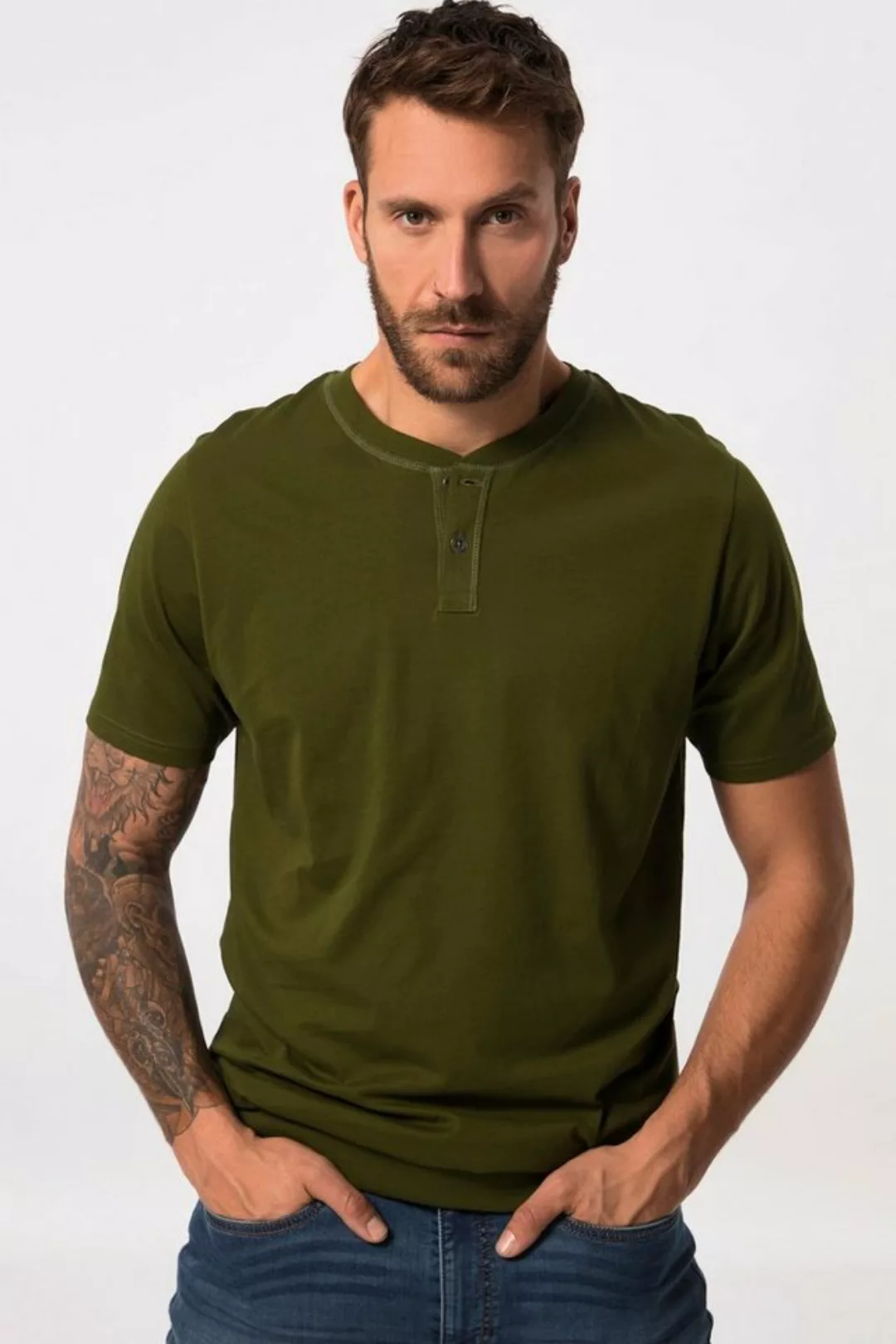 JP1880 T-Shirt JP 1880 Henley Bauchfit Halbarm Rundhals bis 8 XL günstig online kaufen