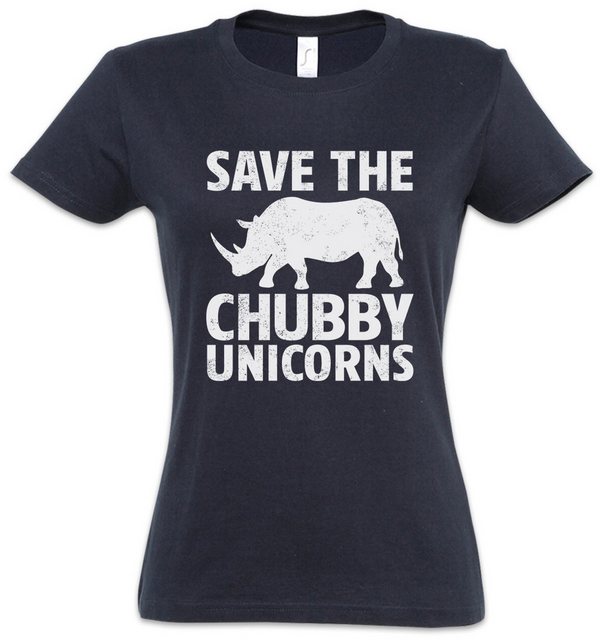 Urban Backwoods Print-Shirt Save The Chubby Unicorns Damen T-Shirt Nashorn günstig online kaufen