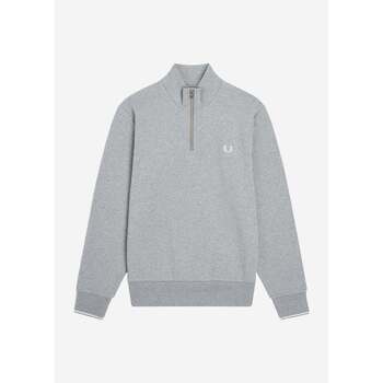 Fred Perry  Pullover Sweatshirt mit halbem Reißverschluss - Stahl meliert günstig online kaufen