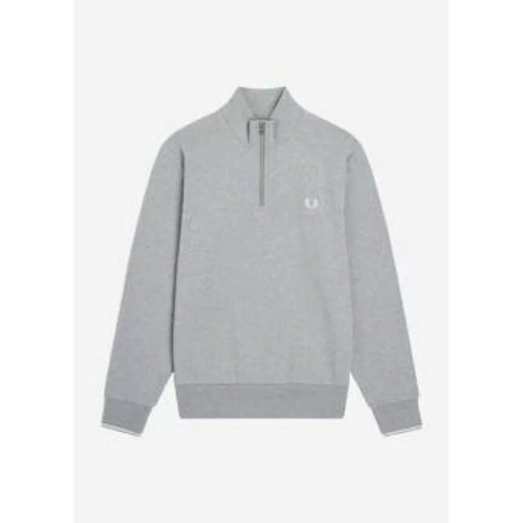 Fred Perry  Pullover Sweatshirt mit halbem Reißverschluss - Stahl meliert günstig online kaufen