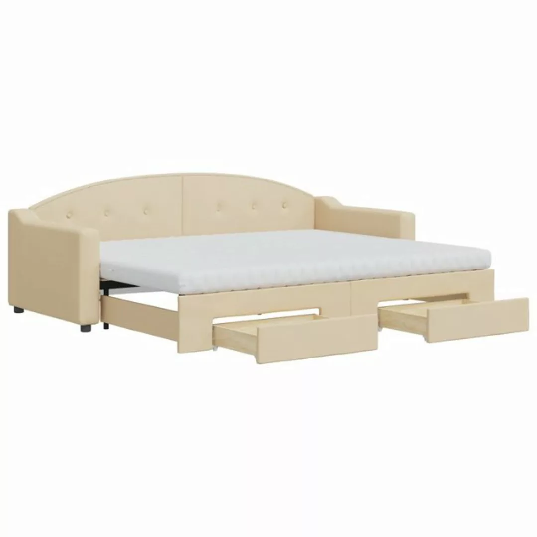 vidaXL Gästebett Gästebett Tagesbett Ausziehbar mit Schubladen Creme 80x200 günstig online kaufen