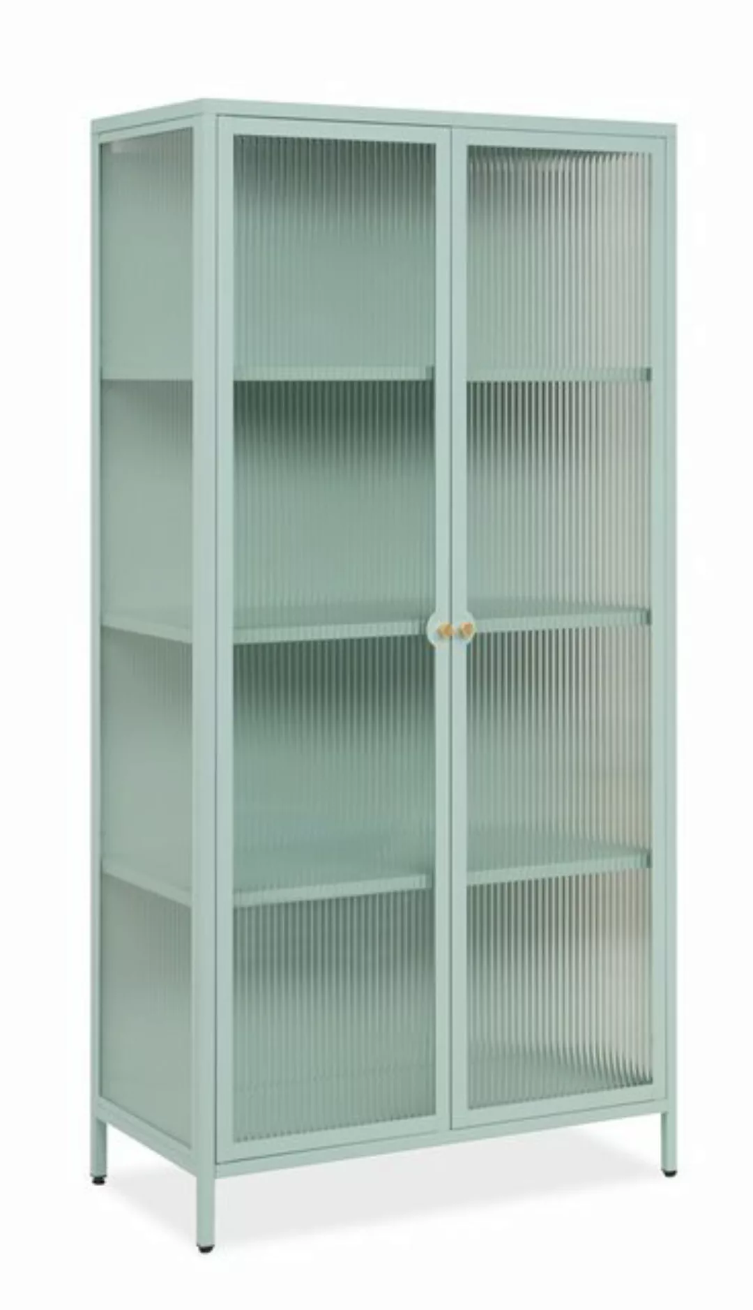 Finori Vitrine in mintgrün, Stahl - 80x160x40cm (BxHxT) günstig online kaufen