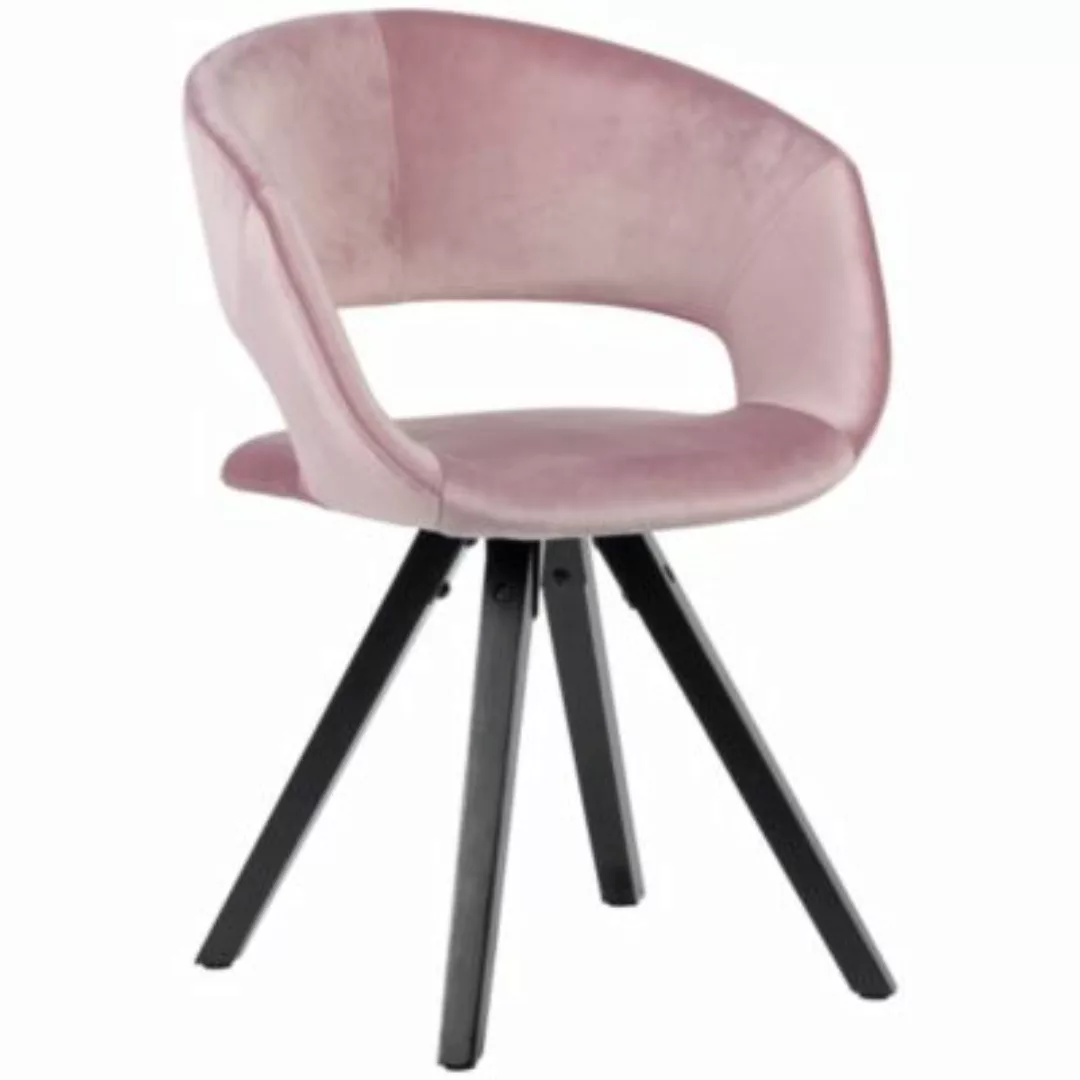 FineBuy Esszimmerstuhl mit Samtbezug 39 x 43 cm Sitzfläche rosa günstig online kaufen