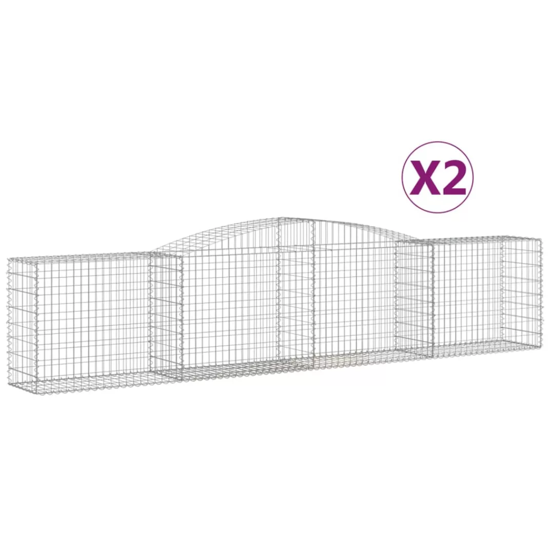 Vidaxl Gabionen Mit Hochbogen 2 Stk. 400x50x80/100cm Verzinktes Eisen günstig online kaufen