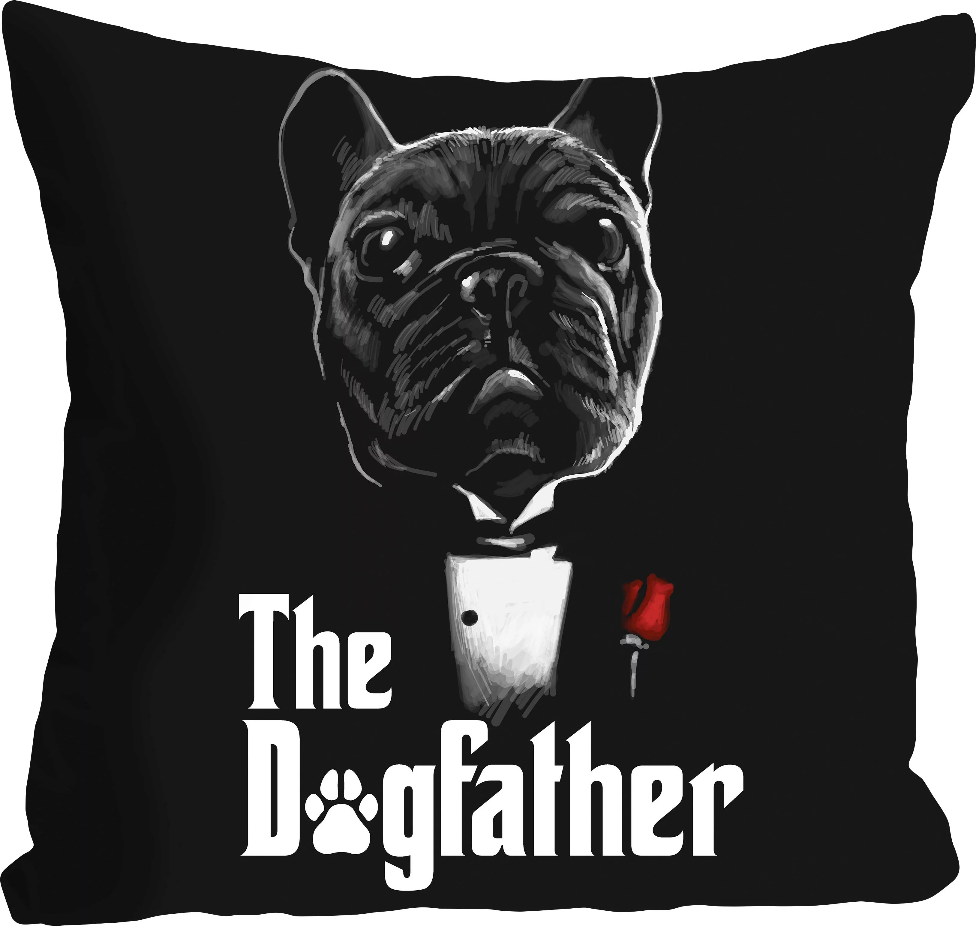 queence Dekokissen »THE DOGFATHER«, mit einem Mops im Anzug, Kissenhülle oh günstig online kaufen