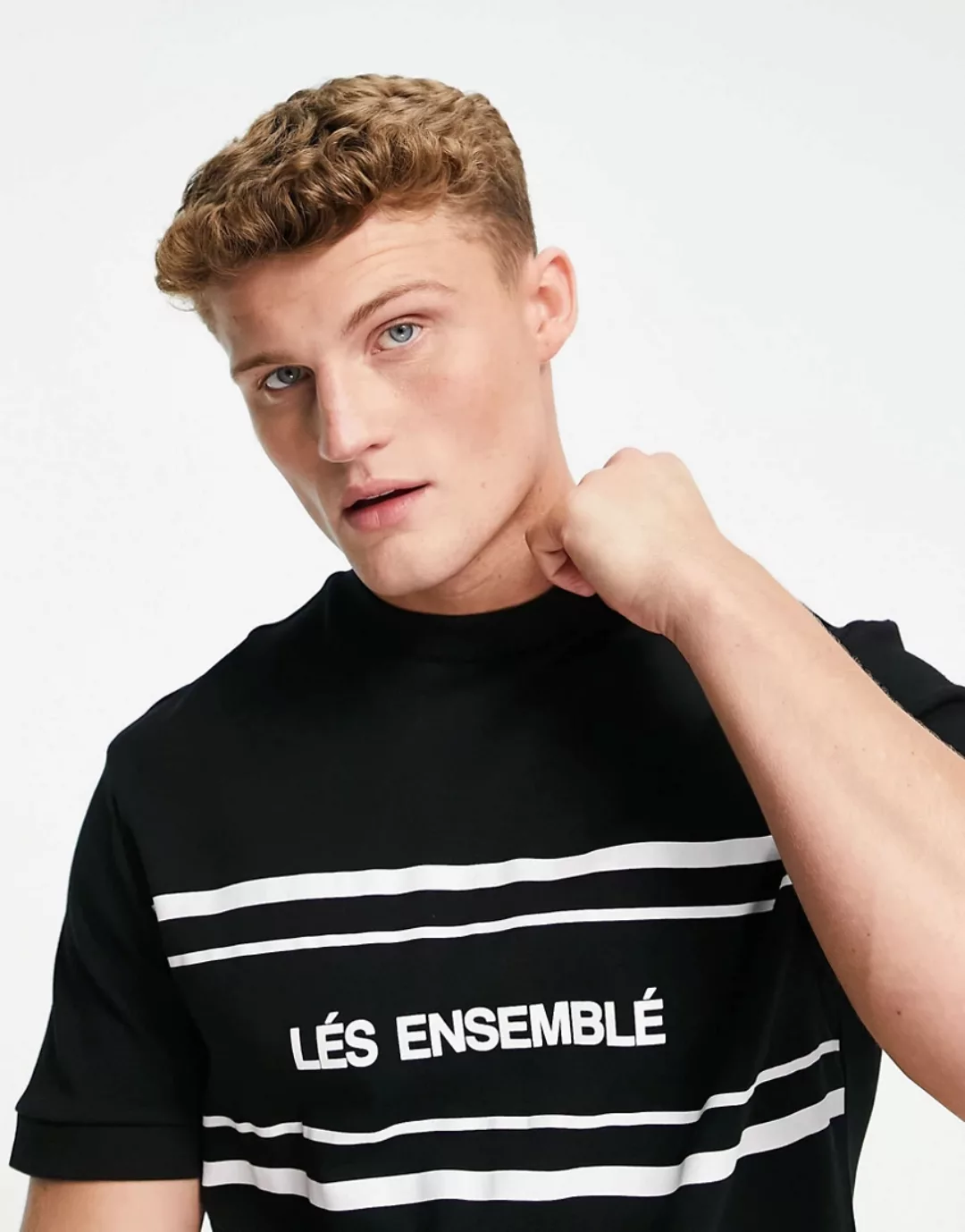 River Island – Les Ensembles – Schmales T-Shirt in Schwarz günstig online kaufen