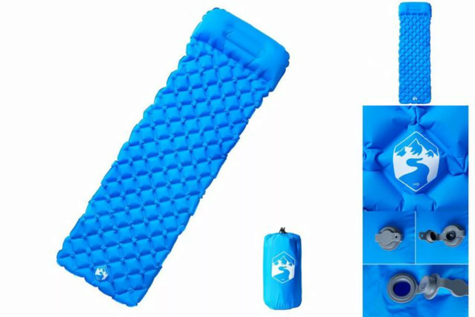 vidaXL Luftbett Isomatte mit Integriertem Kissen Aufblasbar Blau günstig online kaufen