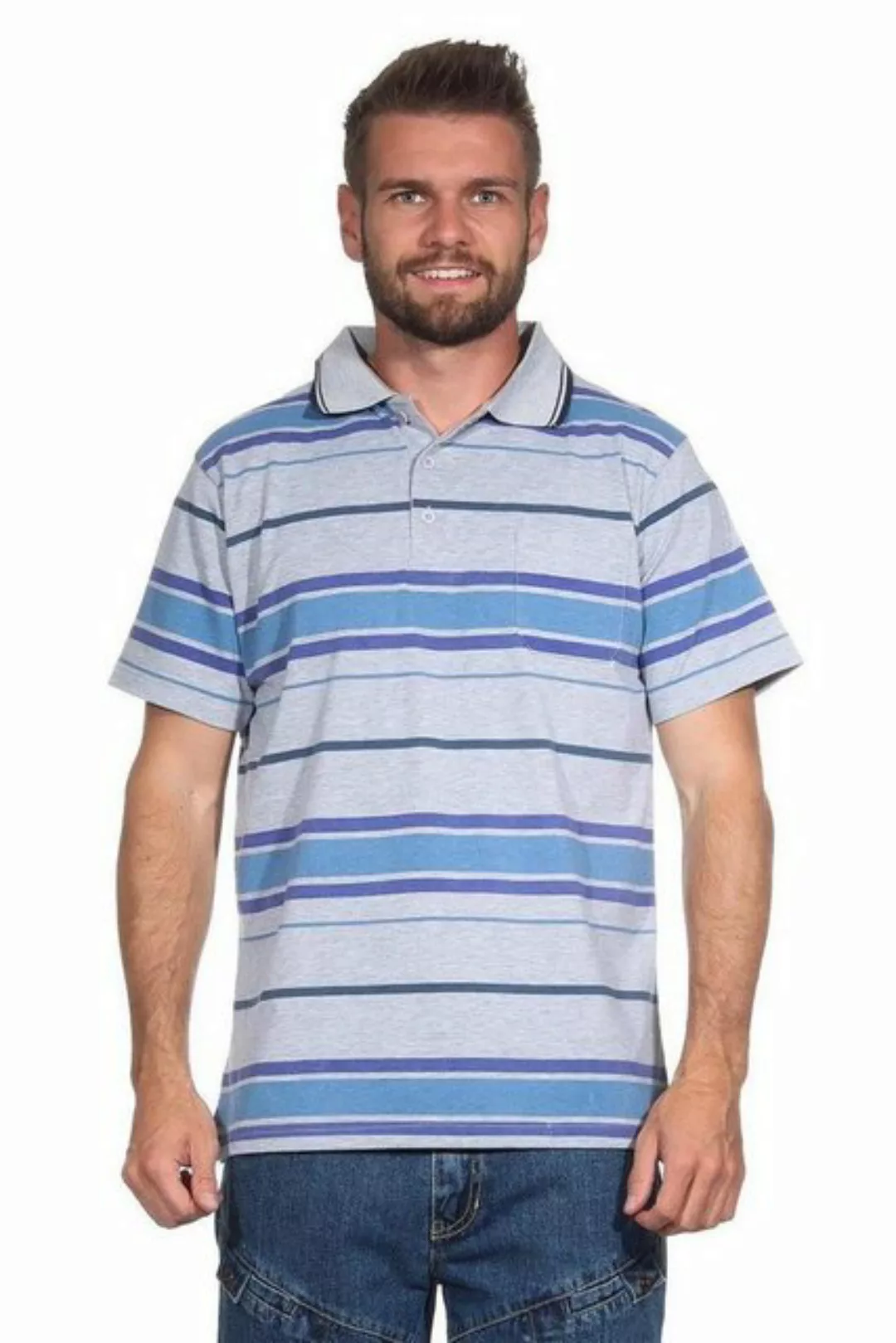 EloModa Poloshirt Herren Poloshirt Sommer Polo-Hemd Kurzarm gestreift, M L günstig online kaufen