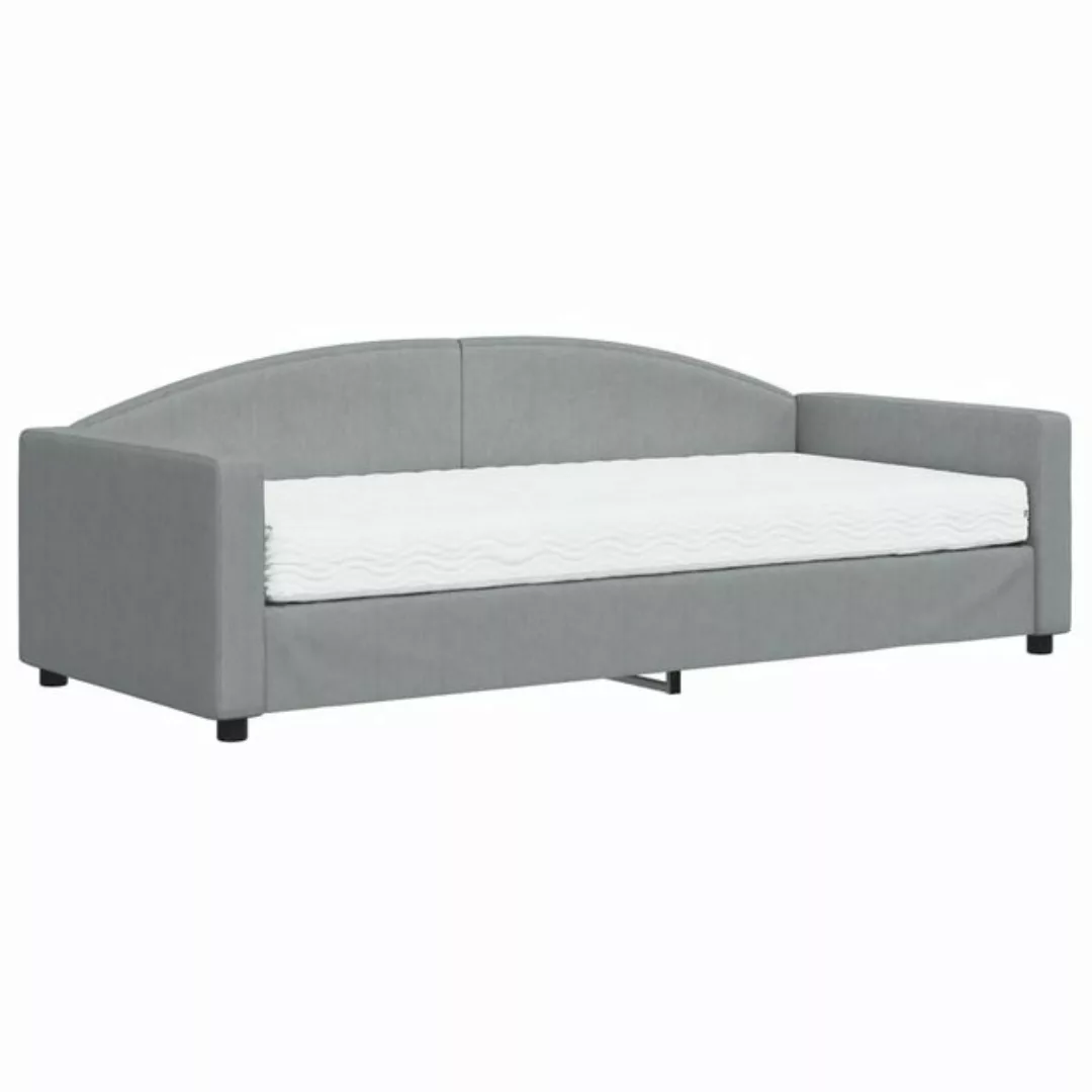 vidaXL Bett Tagesbett mit Matratze Hellgrau 90x200 cm Stoff günstig online kaufen