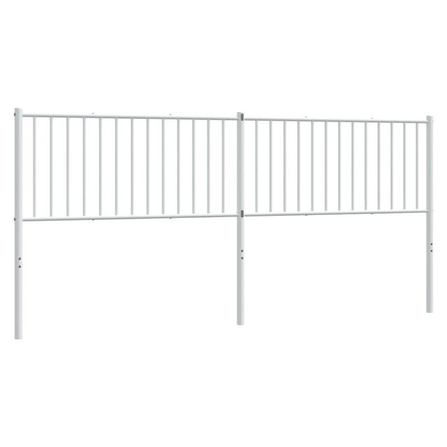 vidaXL Bett, Kopfteil Metall Weiß 200 cm günstig online kaufen