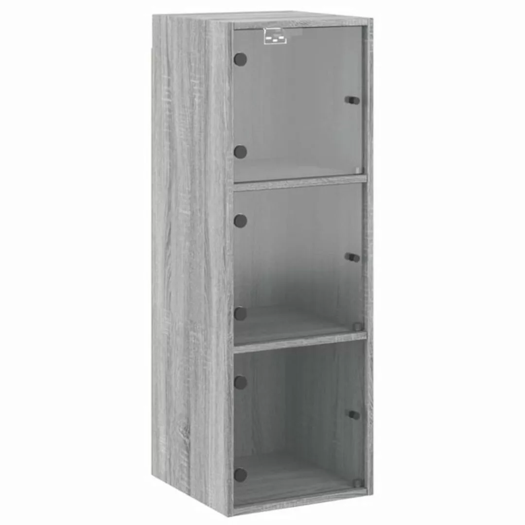 vidaXL Hängeschrank Hängeschrank Wandschrank mit Glastüren Grau Sonoma 35x3 günstig online kaufen