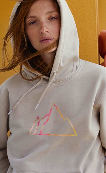 Biofair- Kuscheliger Hoodie Innen Flauschig / Colorful Mountain günstig online kaufen