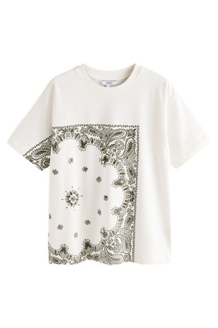 Next T-Shirt Kurzarmshirt aus 100 % Baumwolle Paisleymuster (1-tlg) günstig online kaufen