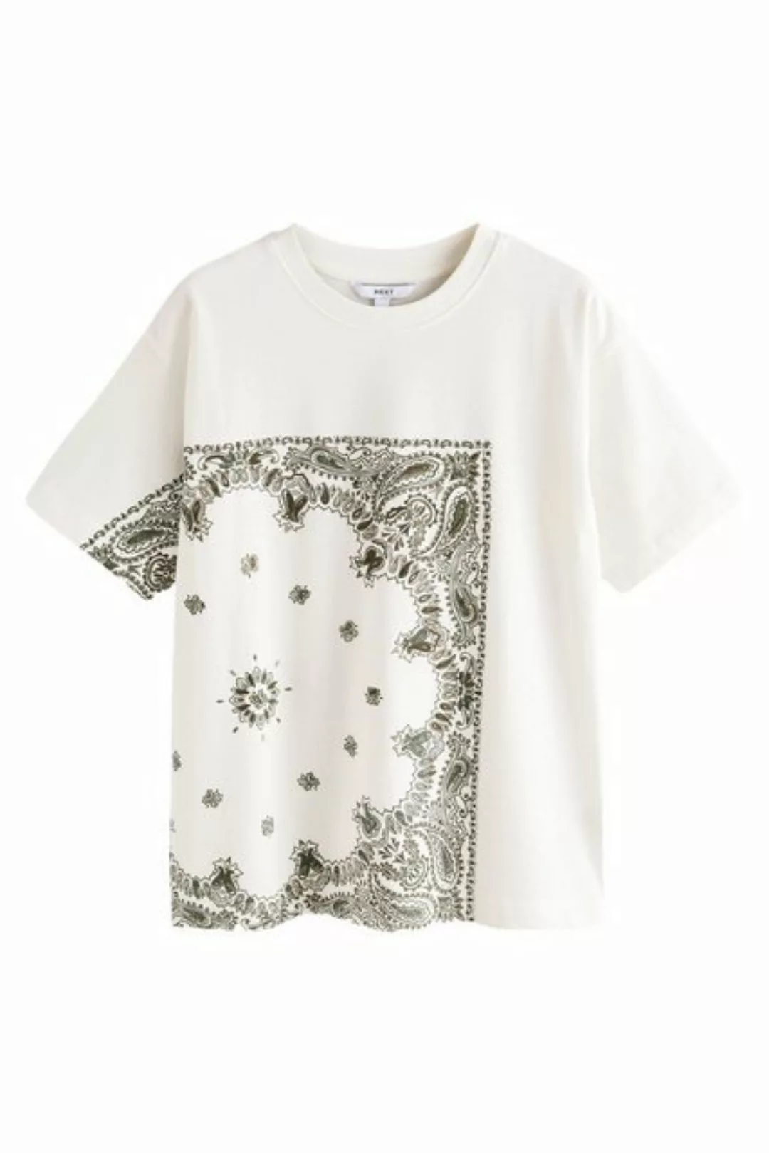 Next T-Shirt Kurzarmshirt aus 100 % Baumwolle Paisleymuster (1-tlg) günstig online kaufen