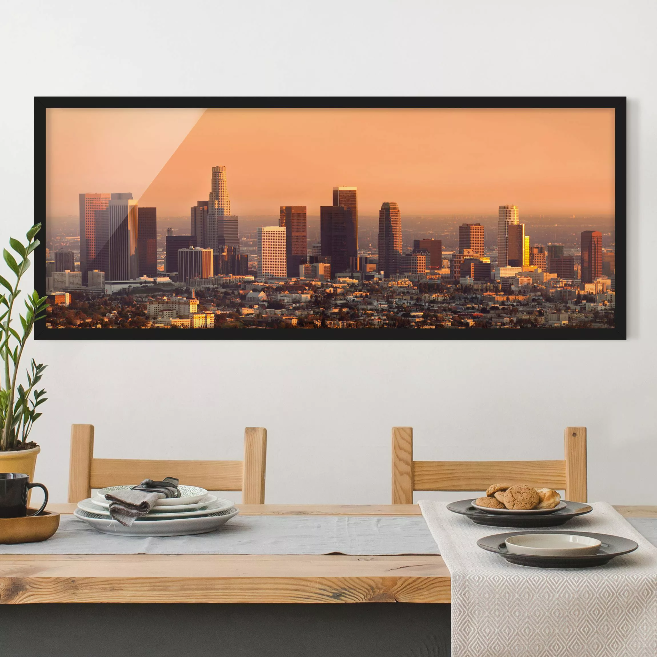 Bild mit Rahmen Architektur & Skyline - Panorama Skyline of Los Angeles günstig online kaufen