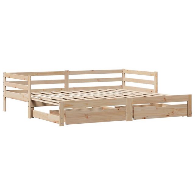 vidaXL Bett Tagesbett Ausziehbar mit Schubladen Weiß 80x200 cm Kiefernholz günstig online kaufen