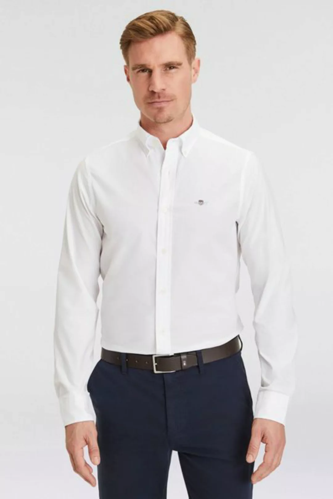 Gant Langarmhemd Slim Fit Popeline Hemd leichte Baumwolle strapazierfähig p günstig online kaufen