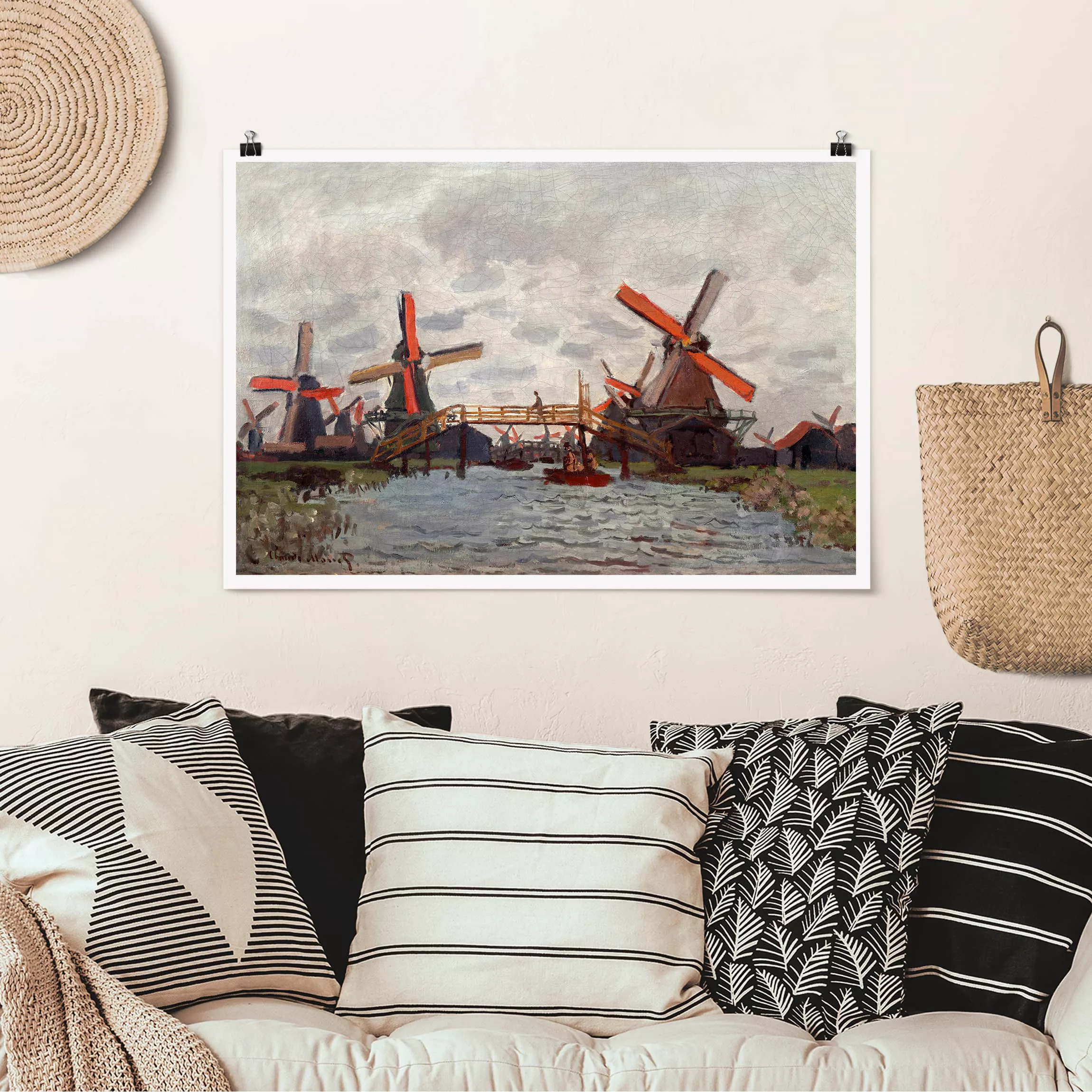 Poster - Querformat Claude Monet - Windmühlen Zaandam günstig online kaufen