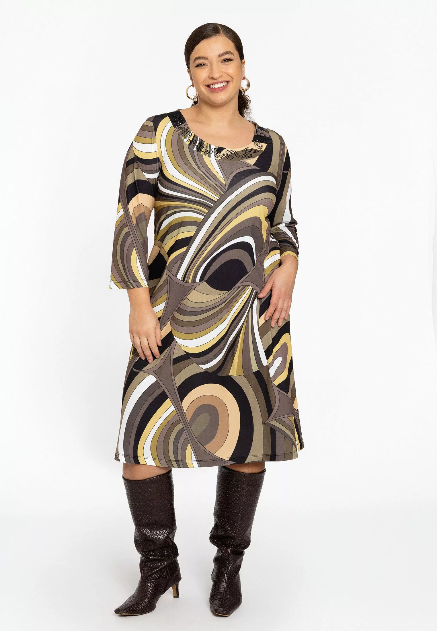 YOEK A-Linien-Kleid Damen Kleid mit Druck günstig online kaufen