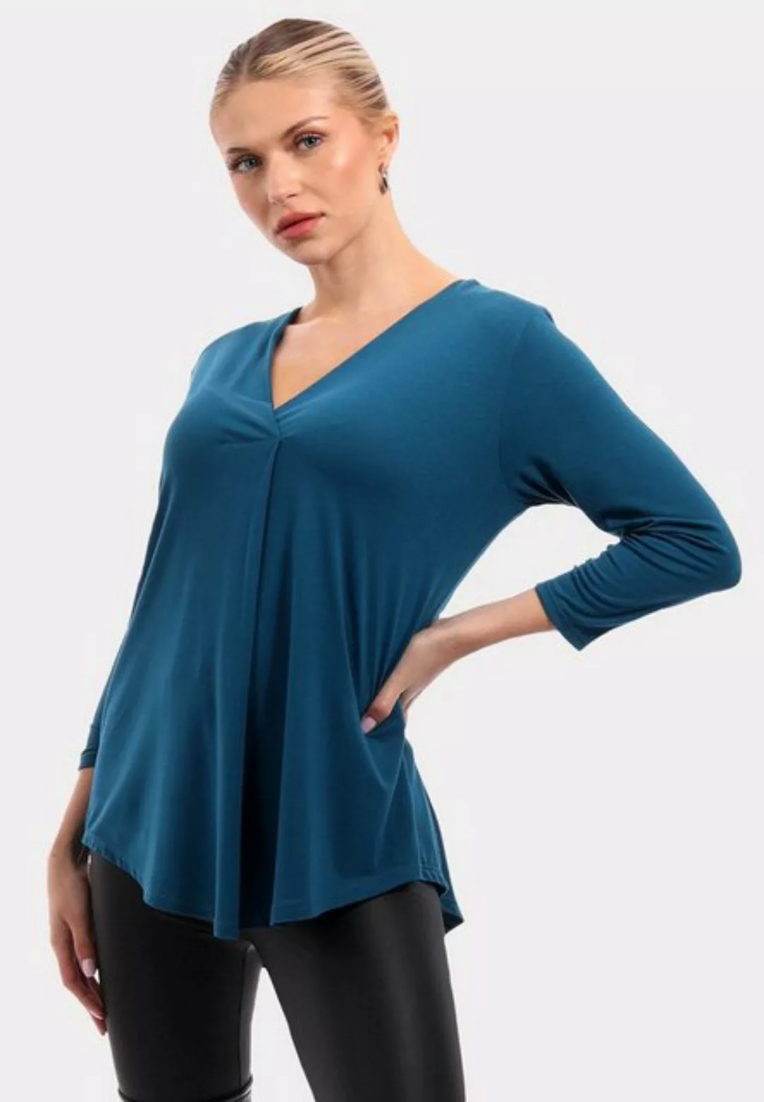 YC Fashion & Style Blusenshirt Blusenshirt mit V-Ausschnitt (1-tlg) in Unif günstig online kaufen