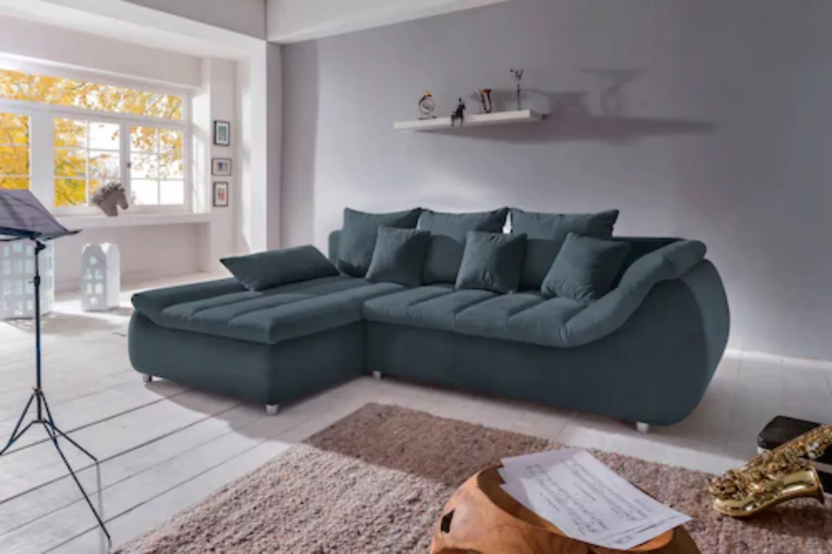 INOSIGN Ecksofa »Imola elegant und bequem, aktuelle Steppung im Sitz, L-For günstig online kaufen