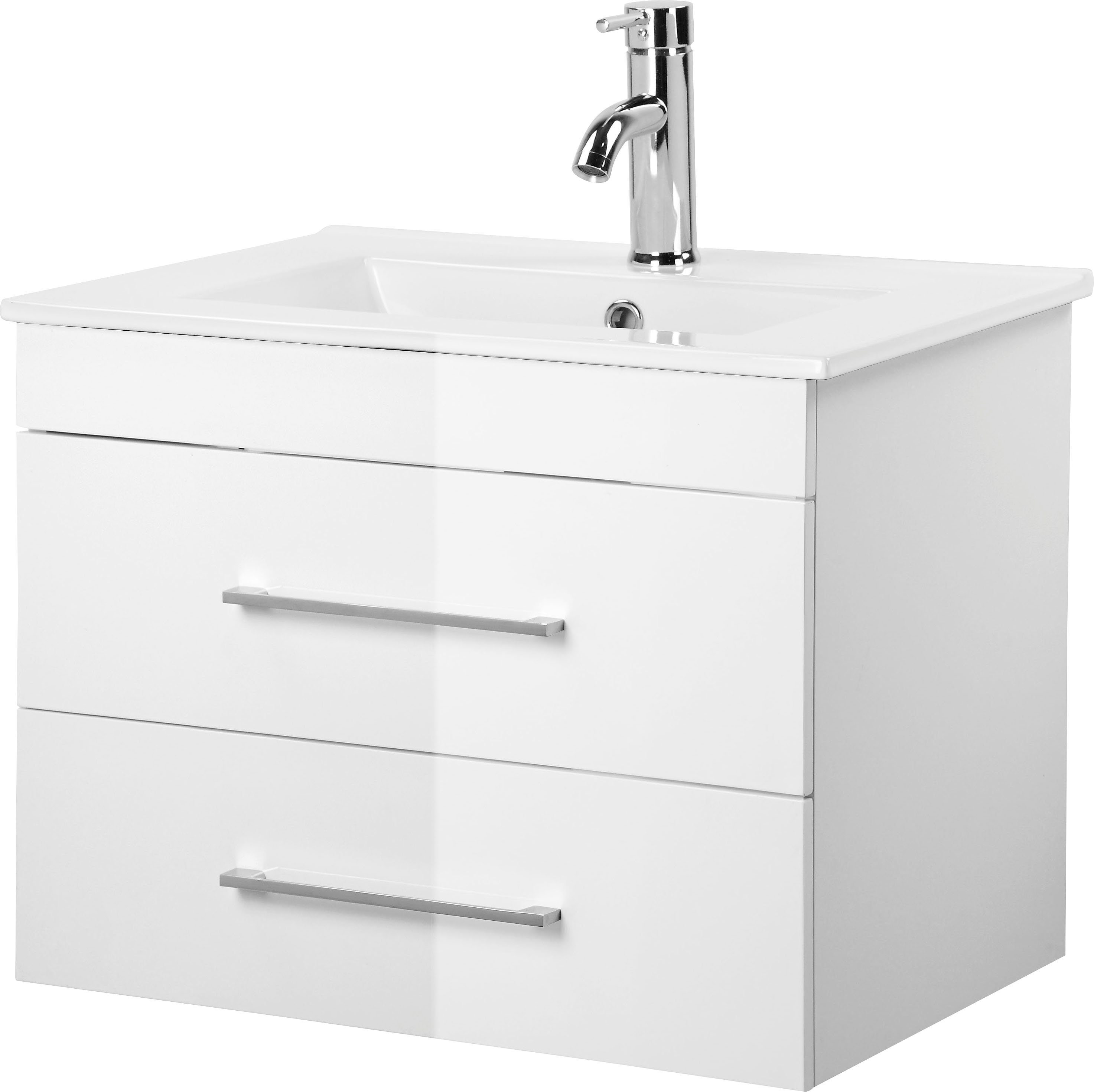 welltime Waschtisch "Florenz Badschrank Badmöbel inkl. Waschbecken", Waschp günstig online kaufen