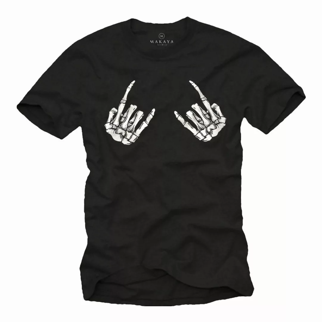 MAKAYA Print-Shirt Herren Skull Hard Rock günstig online kaufen