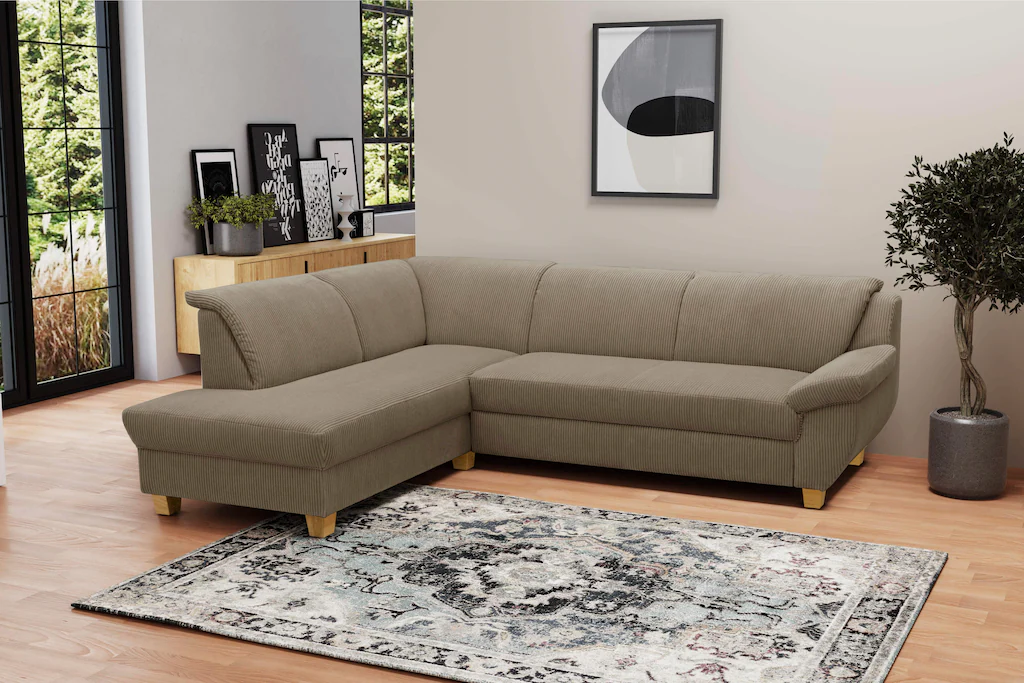 Home affaire Ecksofa "Yesterday zeitlos und elegant, bequeme Armlehnen, L-F günstig online kaufen