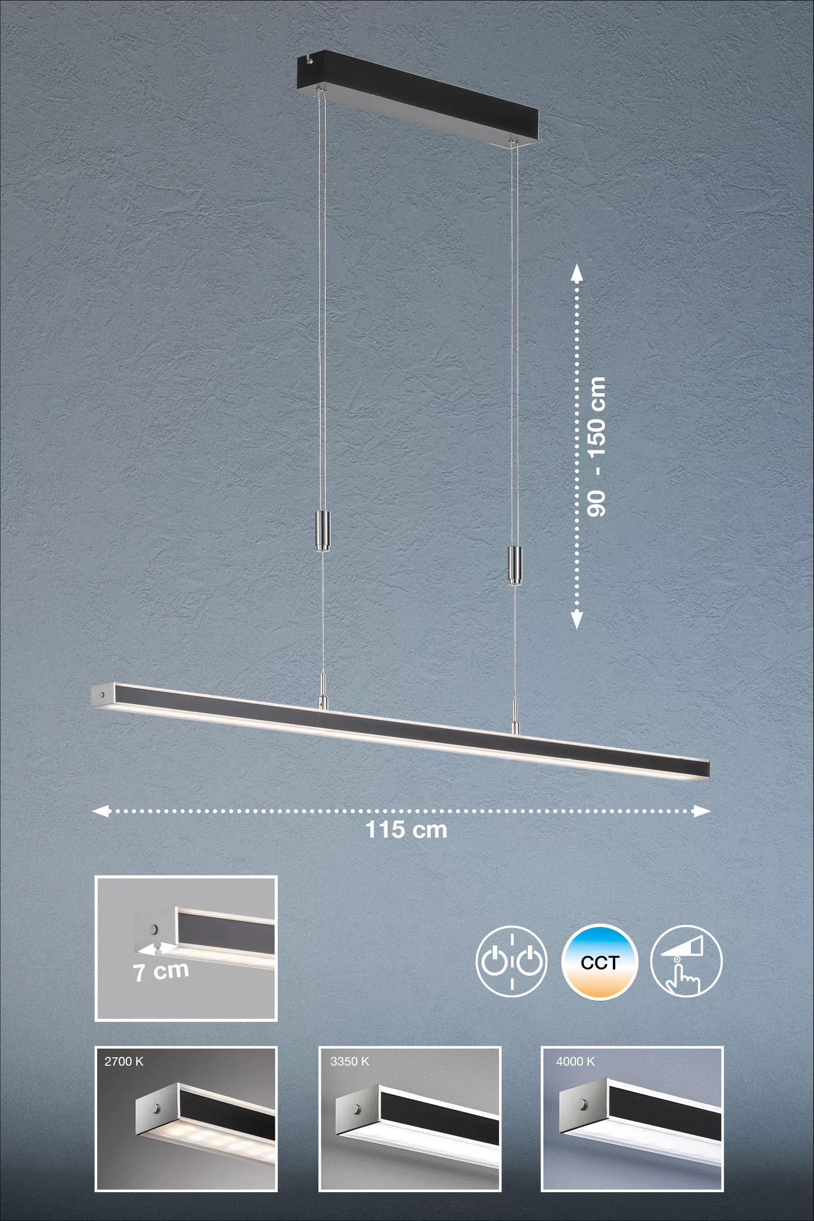 FISCHER & HONSEL LED Pendelleuchte "Vitan", 1 flammig, Leuchtmittel LED-Boa günstig online kaufen