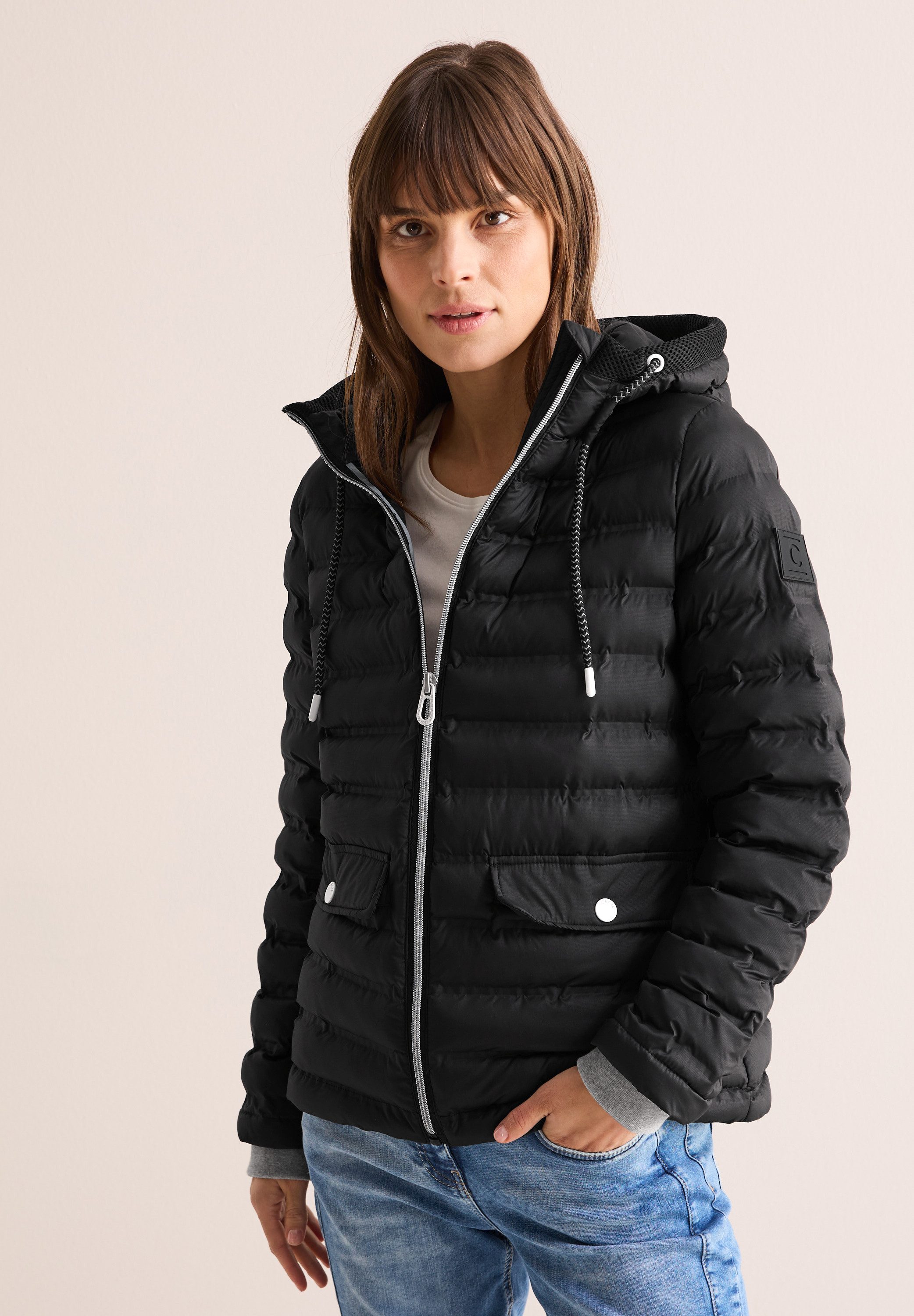Cecil Steppjacke, mit Kapuze, mit Kapuze mit Tunnelzugband günstig online kaufen
