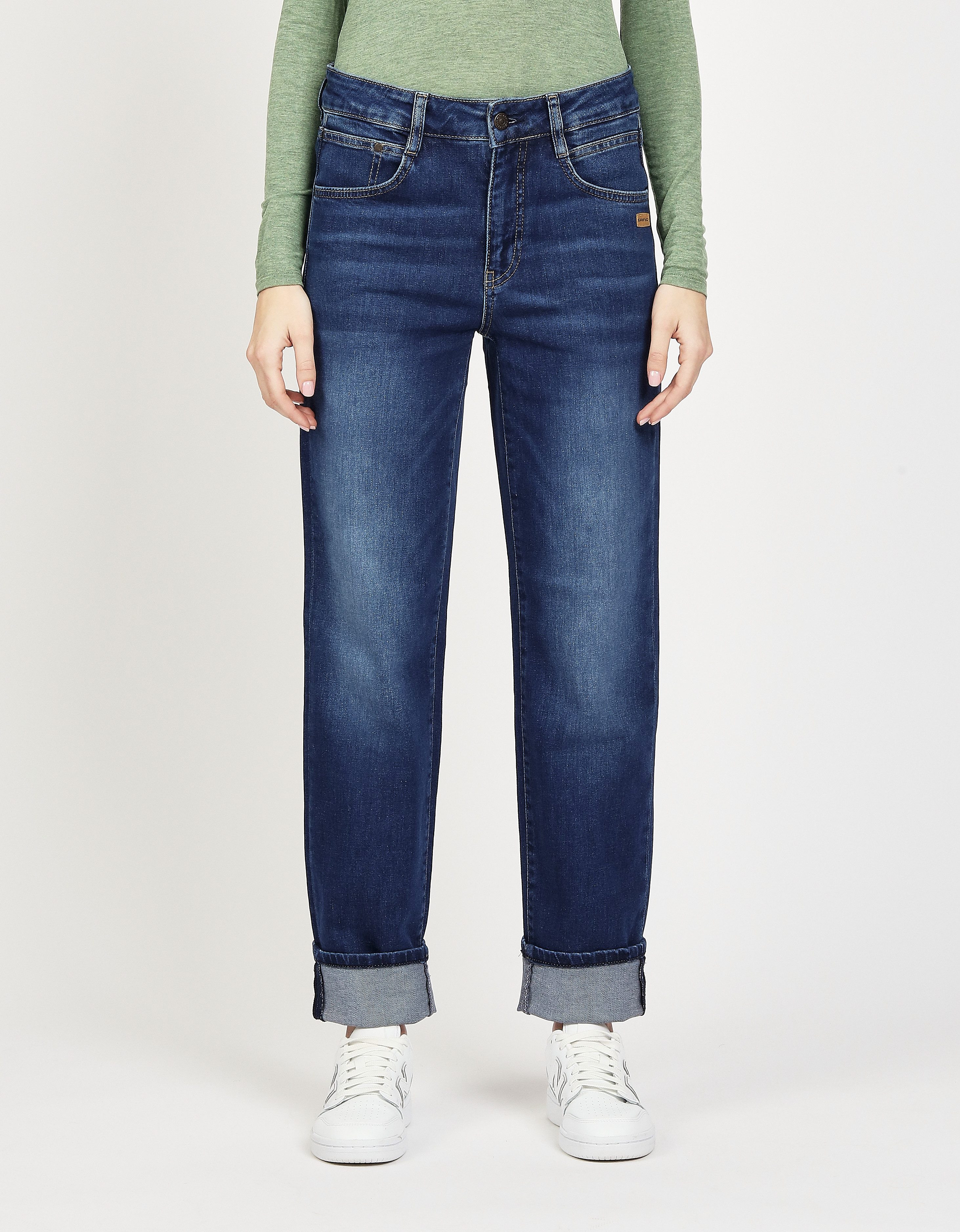 GANG Straight-Jeans "94SOLEY", exklusives Design ohne Turn-up am Beinabschl günstig online kaufen