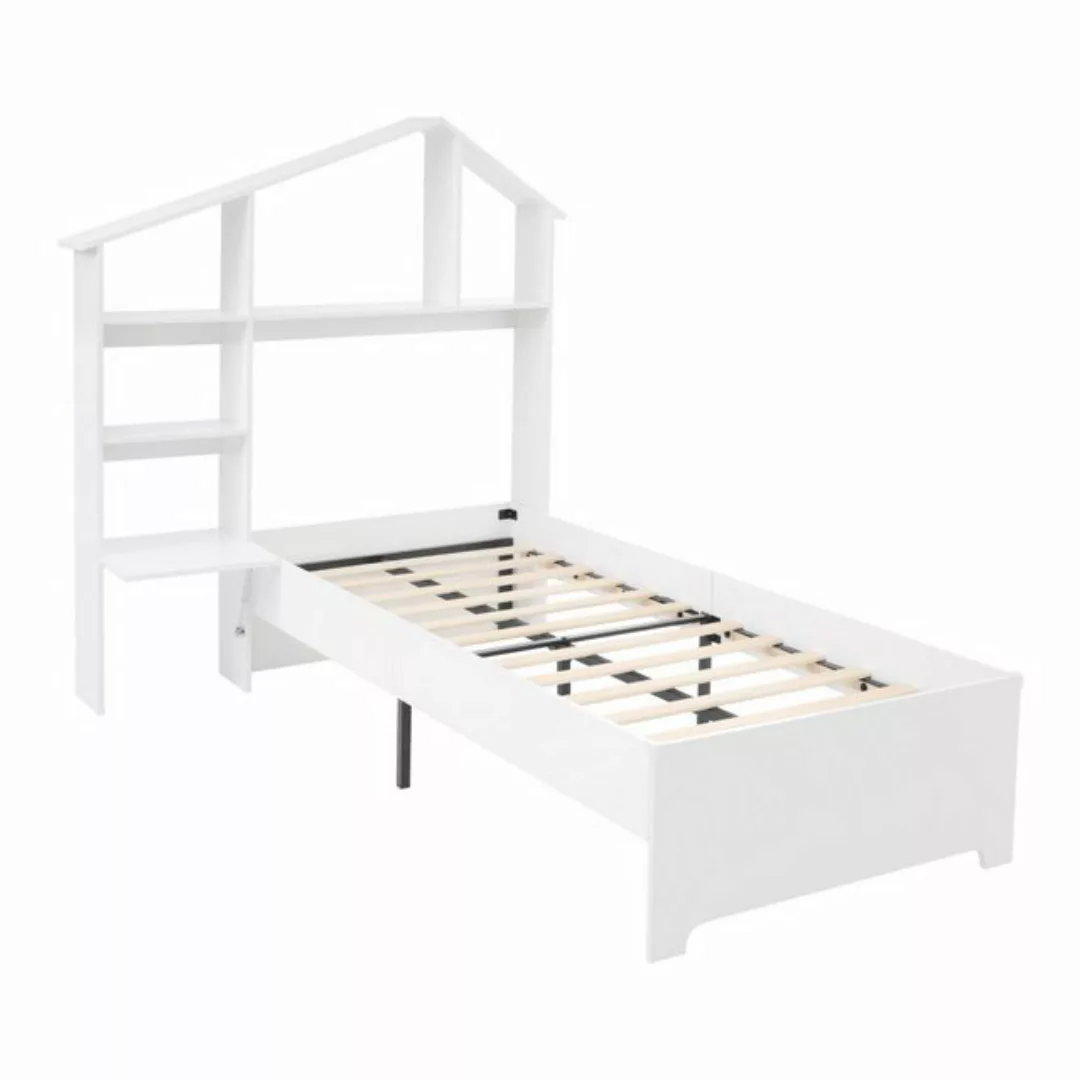 Oeryde Jugendbett Kinderbett 90×200 cm, bodenbett mit Bücherregale,Stauraum günstig online kaufen