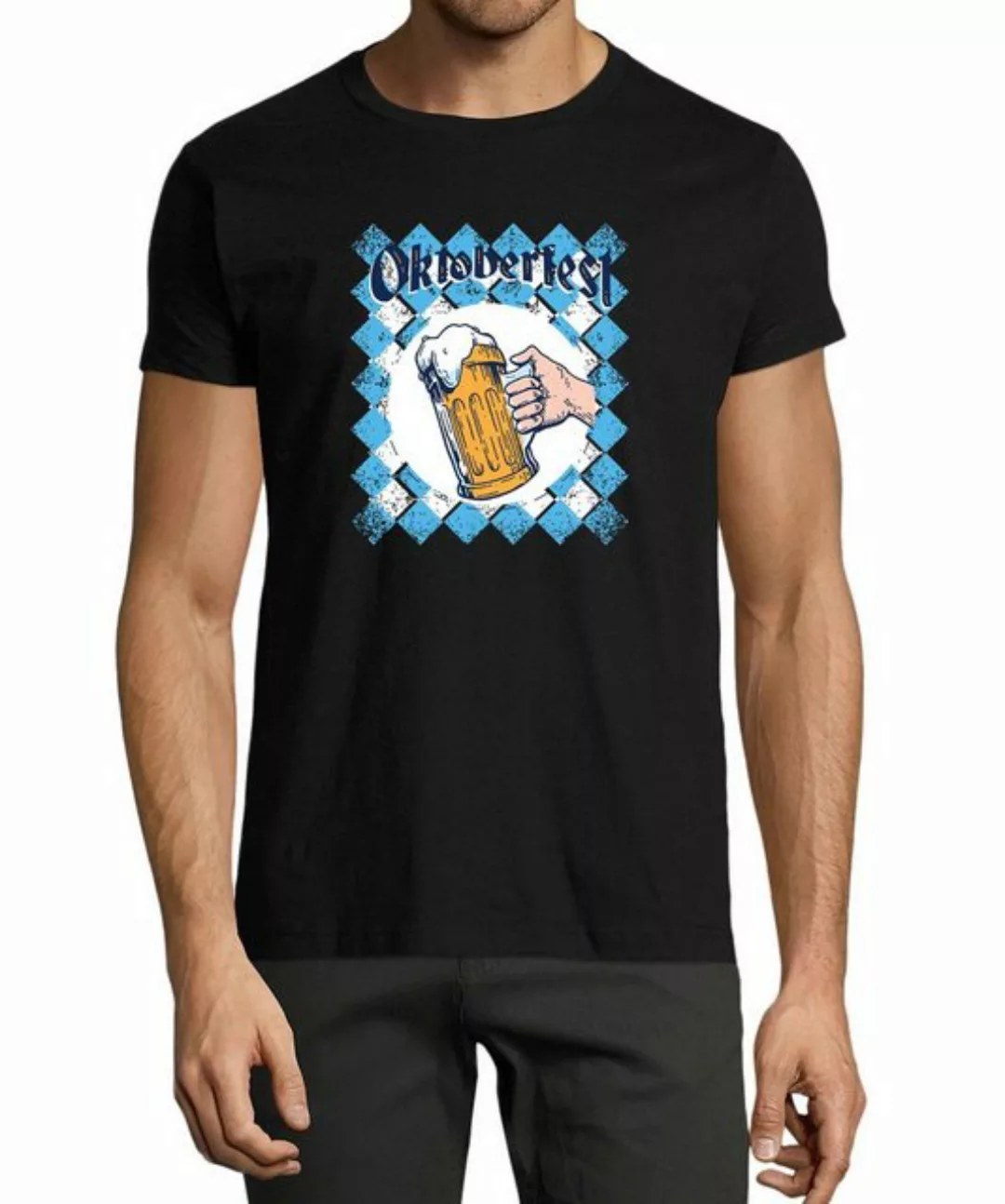 MyDesign24 T-Shirt Herren Print Shirt - Trinkshirt Bierglas Oktoberfest T-S günstig online kaufen