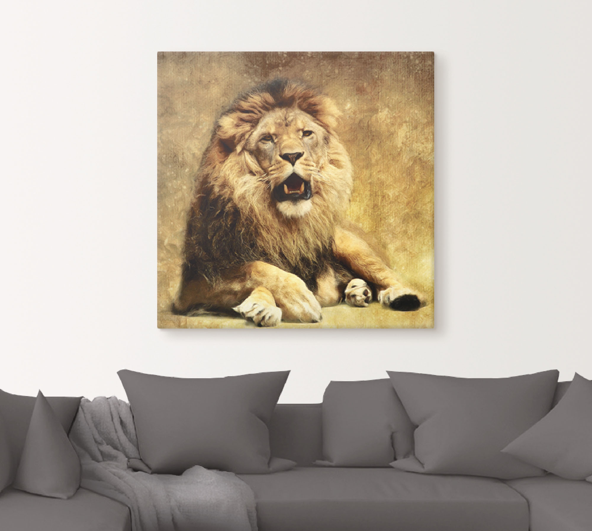 Artland Wandbild "Der König - Löwe", Wildtiere, (1 St.), als Leinwandbild, günstig online kaufen