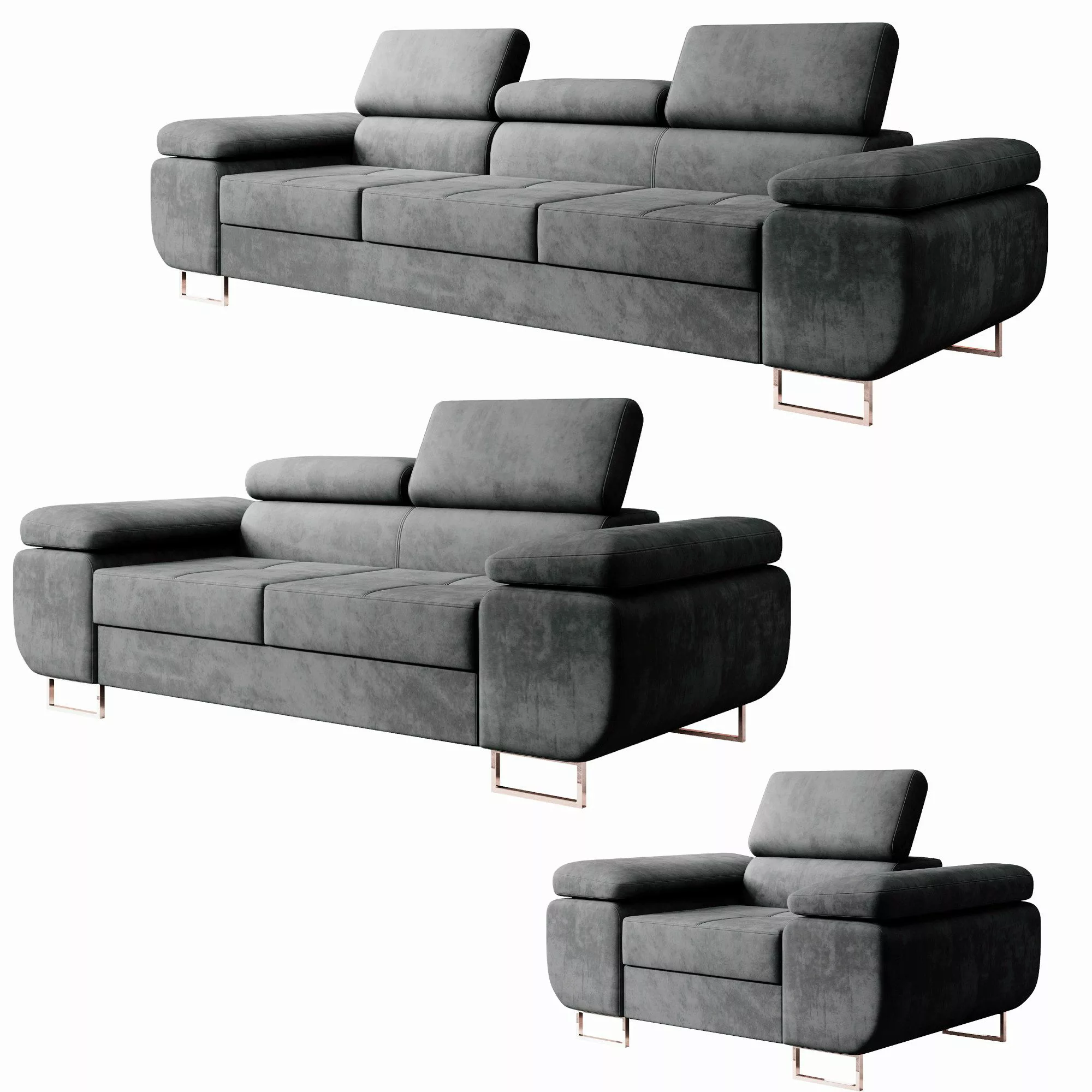 M-Punkt24 Polstergarnitur Miami, (3-3-1 Set, 3-1-1, günstig online kaufen