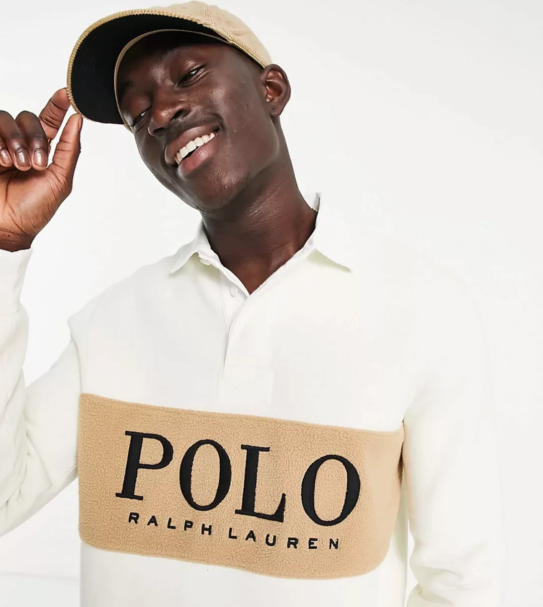 Polo Ralph Lauren x ASOS – Exclusive Collab – Rugby-Polohemd in Cremeweiß m günstig online kaufen