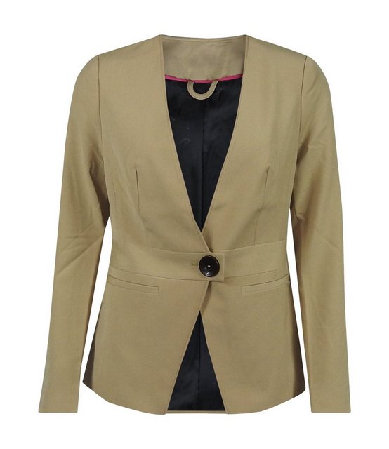 dynamic24 Jerseyblazer Damen Blazer kragenlos Casual Sakko Business Basic J günstig online kaufen