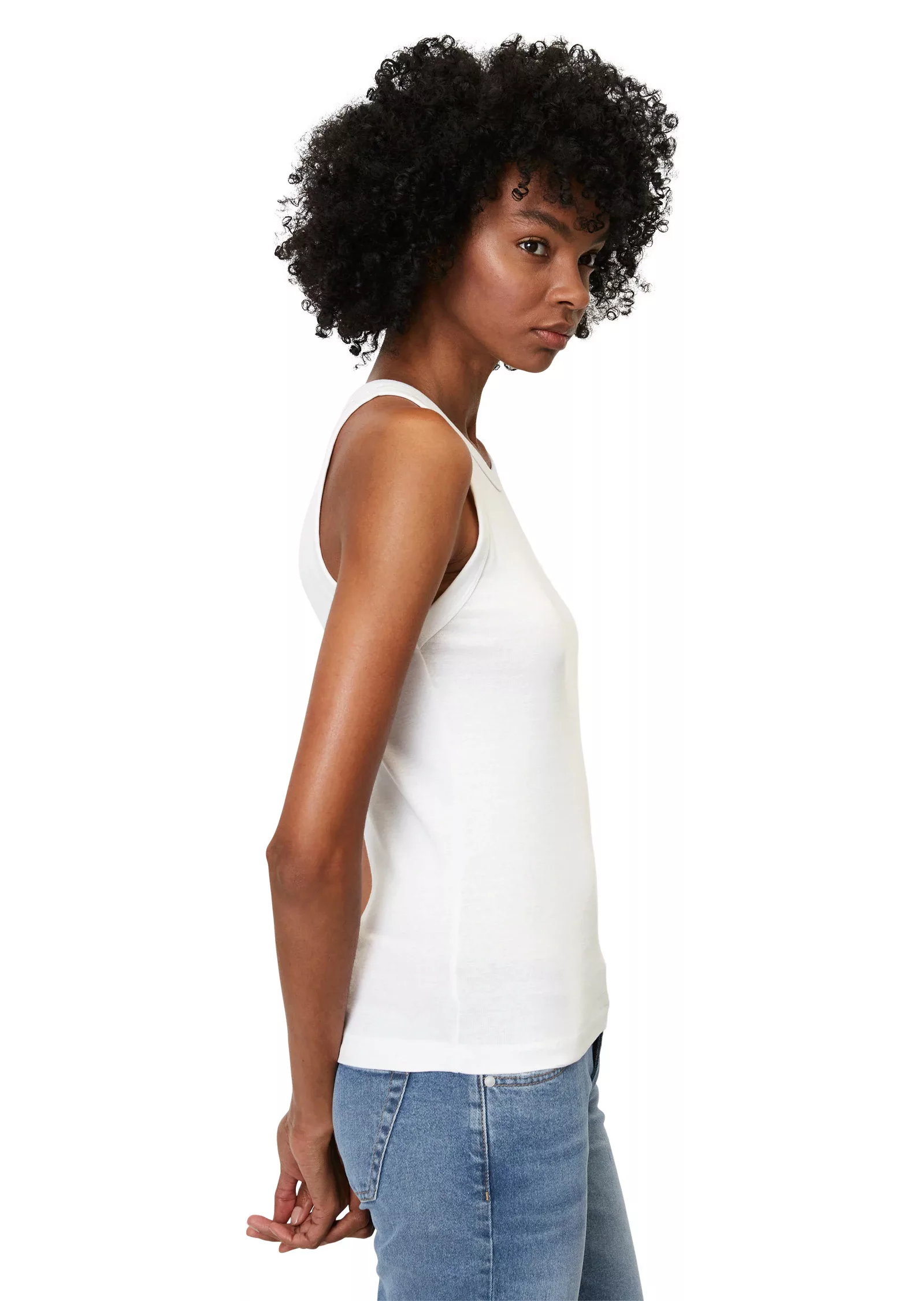 Marc OPolo T-Shirt "aus Organic-Cotton-Rib-Jersey" günstig online kaufen