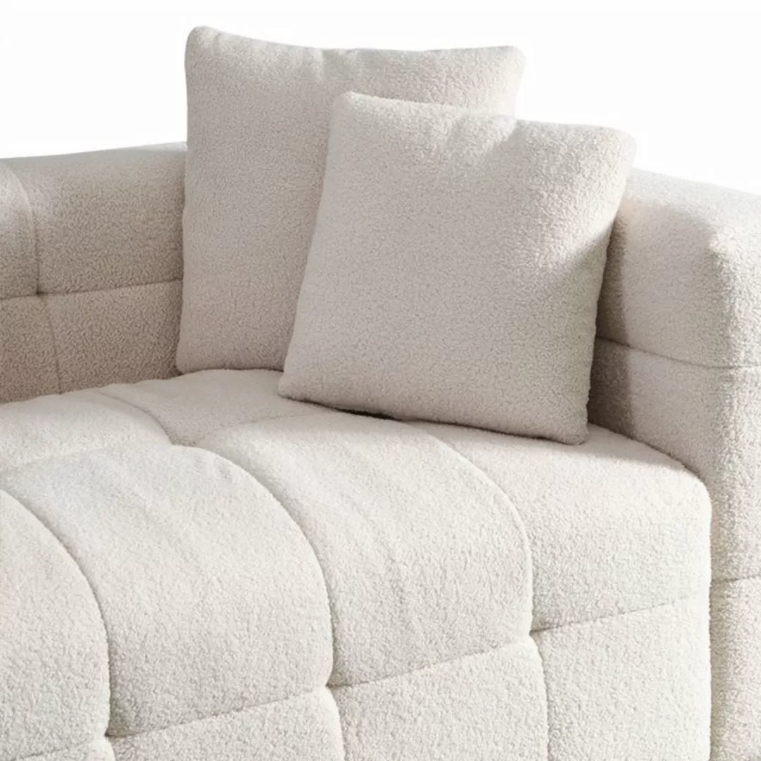 HOME DELUXE Sofa Teddy Sofa COMO - Beige 236 x 68 x 92 cm, mit Teddystoff & günstig online kaufen