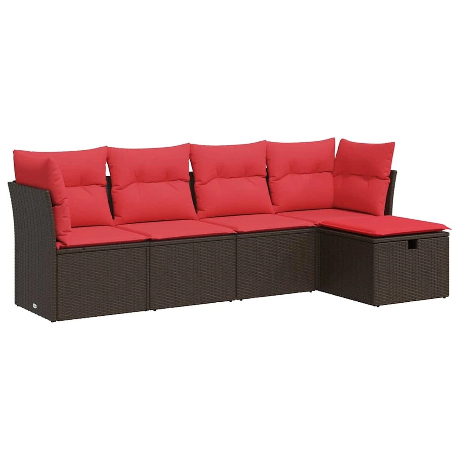 vidaXL 5-Tlg Garten-Sofagarnitur mit Kissen Braun Poly Rattan 3325270 günstig online kaufen