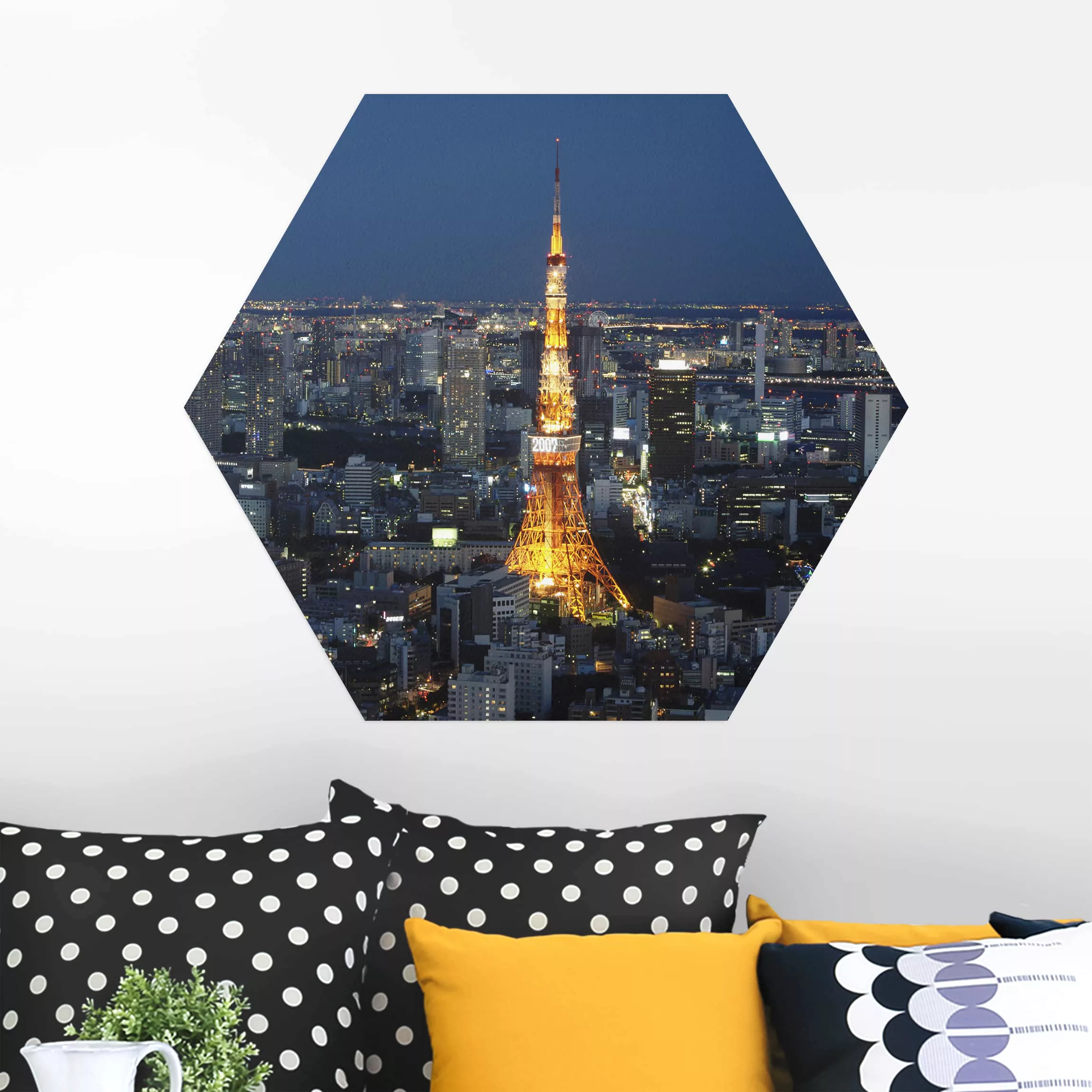 Hexagon-Alu-Dibond Bild Tokyo Tower günstig online kaufen