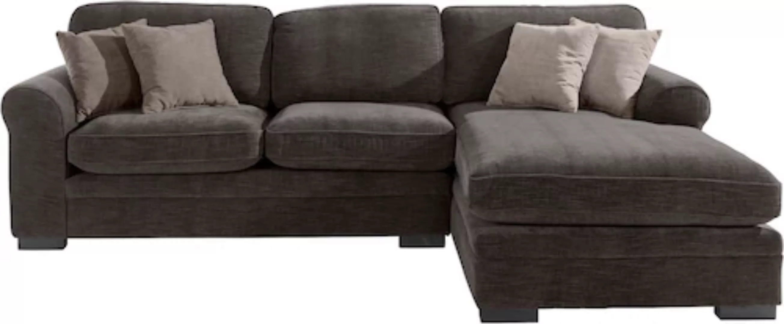 Home affaire Ecksofa »Broughton L-Form«, weicher Sitzkomfort, incl. 4 Zierk günstig online kaufen