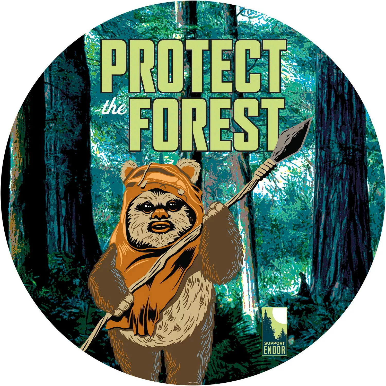 Komar Vliesfototapete Dot Star Wars Protect the Forest selbstklebend Ø 125 günstig online kaufen